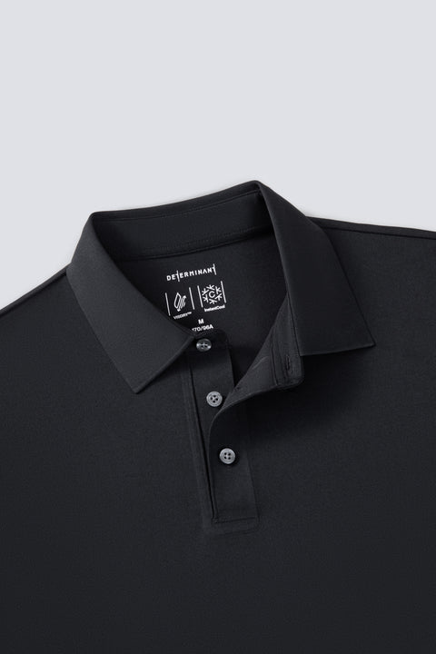 VISDRY™ Sharp Pique Polo | Black BKFD01