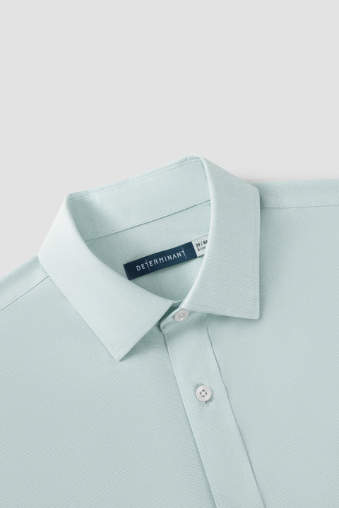 Wrinkle-Free Twill Dress Shirt | Iced Aqua Plain 30030N