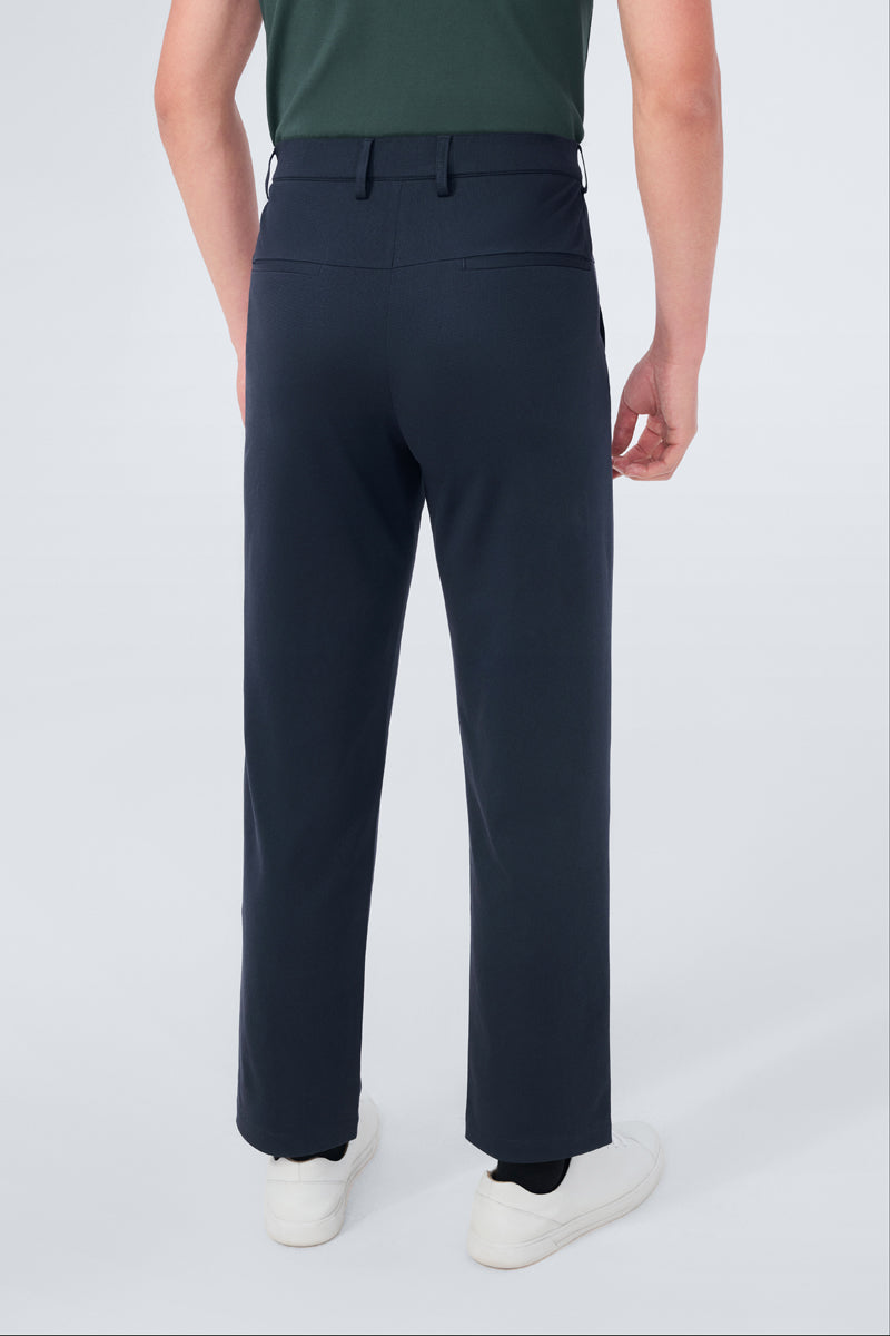 CottonSTRETCH Lightweight Knit Smart Pants | Navy NNY096