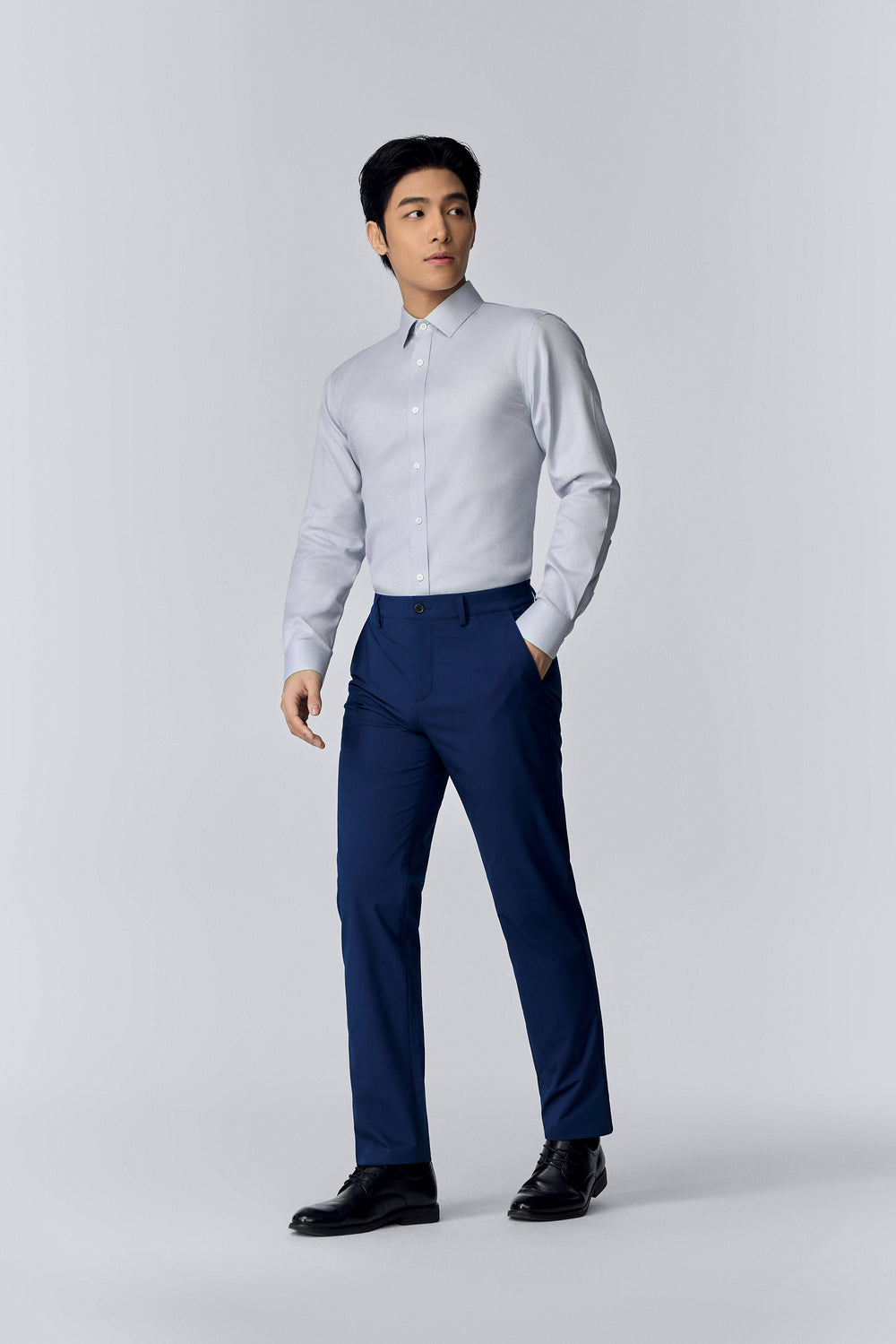 VISDRY™ Dobby Dress Shirt | Light Grey GYE128