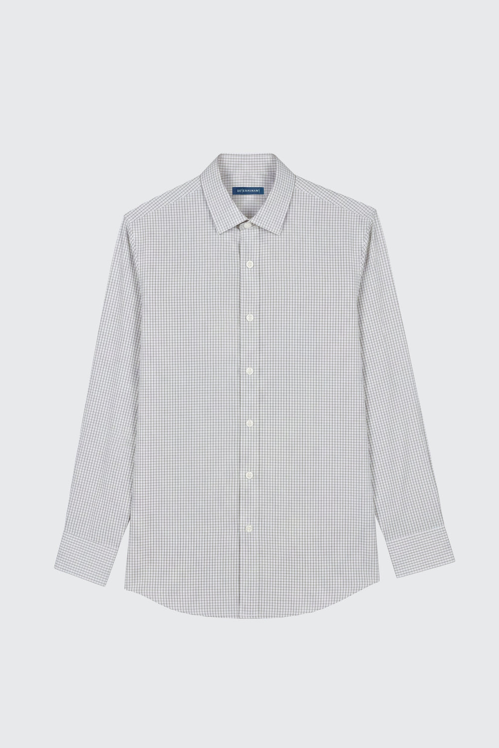 Wrinkle-Free Pinpoint Oxford Dress Shirt | Coffee Bean White Check 12025N