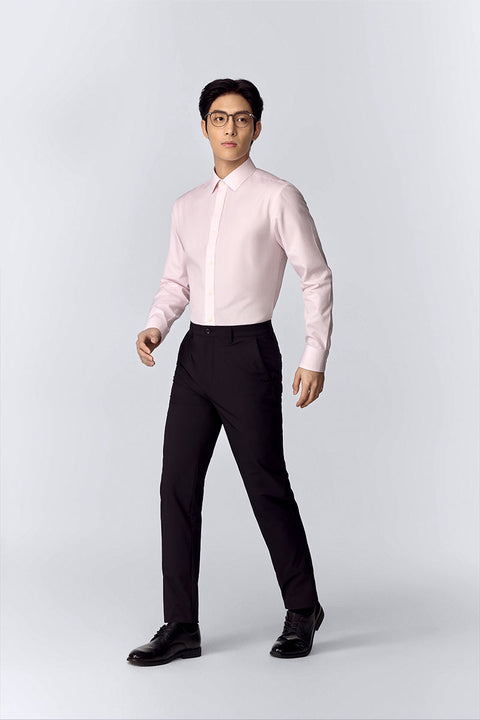 Wrinkle-Free Poplin Dress Shirt | Pink Stripes 19029N