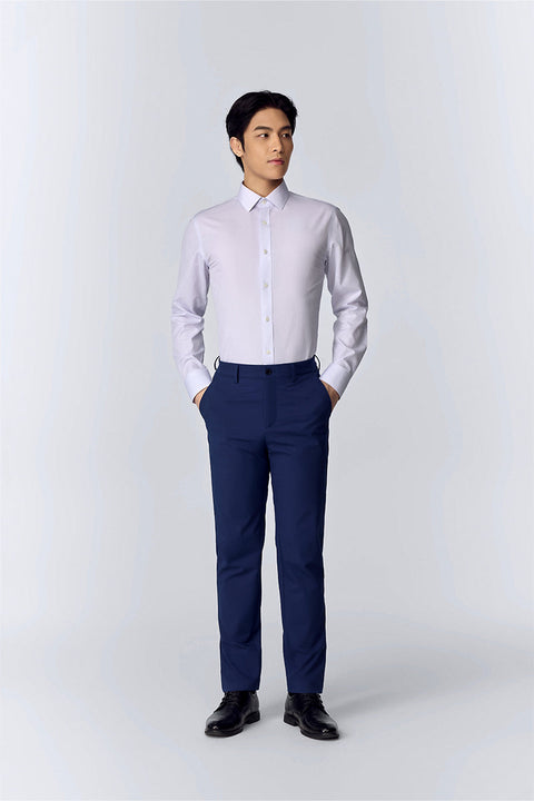 Wrinkle-Free Poplin Dress Shirt | Purple Stripes 19032N