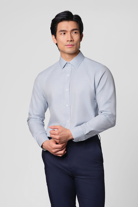 “Frozen in Tones” Waterless Dye Dress Shirt | Glacier Grid 22815N