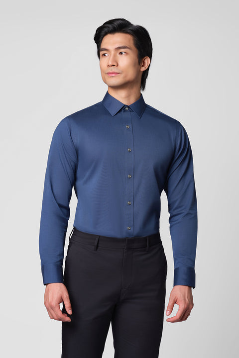 “Frozen in Tones” Waterless Dye Dress Shirt | Midnight Ice 22811N