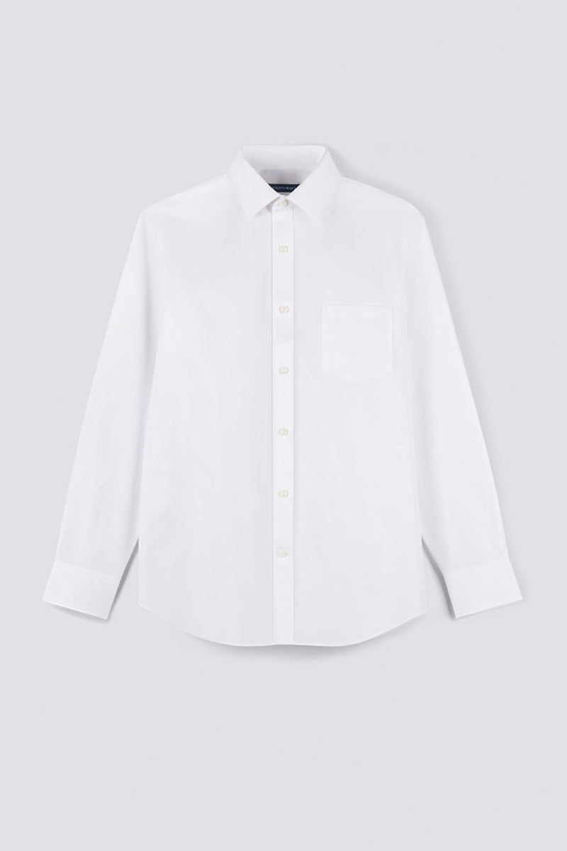 Wrinkle-Free Pinpoint Oxford Pocket Dress Shirt | White WH001Z