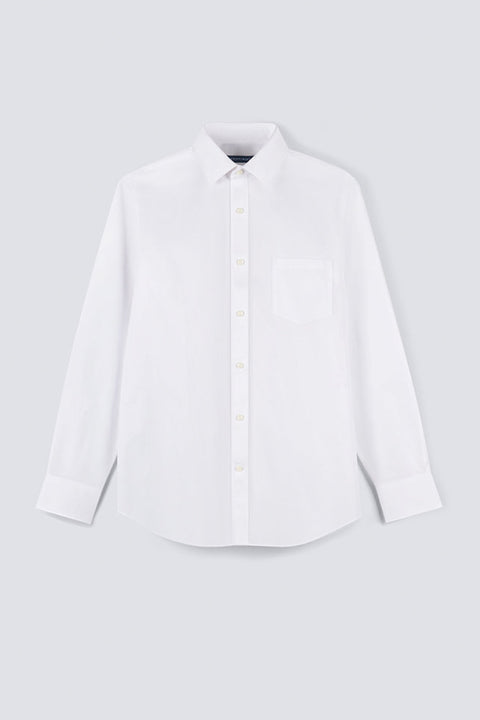 Wrinkle-Free Pinpoint Oxford Pocket Dress Shirt | White WH001Z