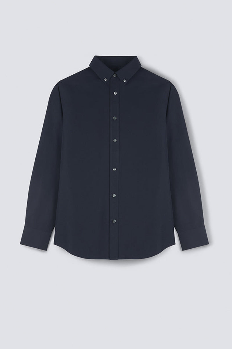 Wrinkle-Free Poplin Button-Down Dress Shirt | Navy 0053KM