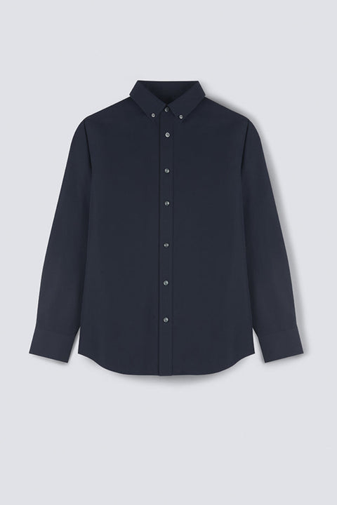 Wrinkle-Free Poplin Button-Down Dress Shirt | Navy 0053KM
