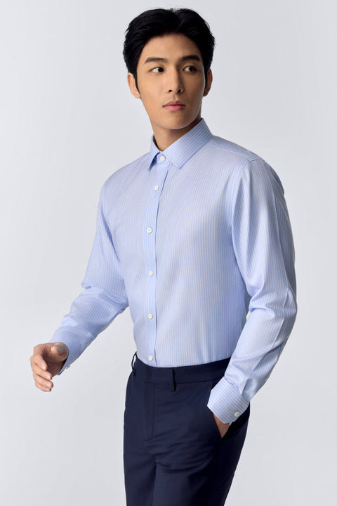 InstantCool Dobby Dress Shirt | Blue Stripes 15952N