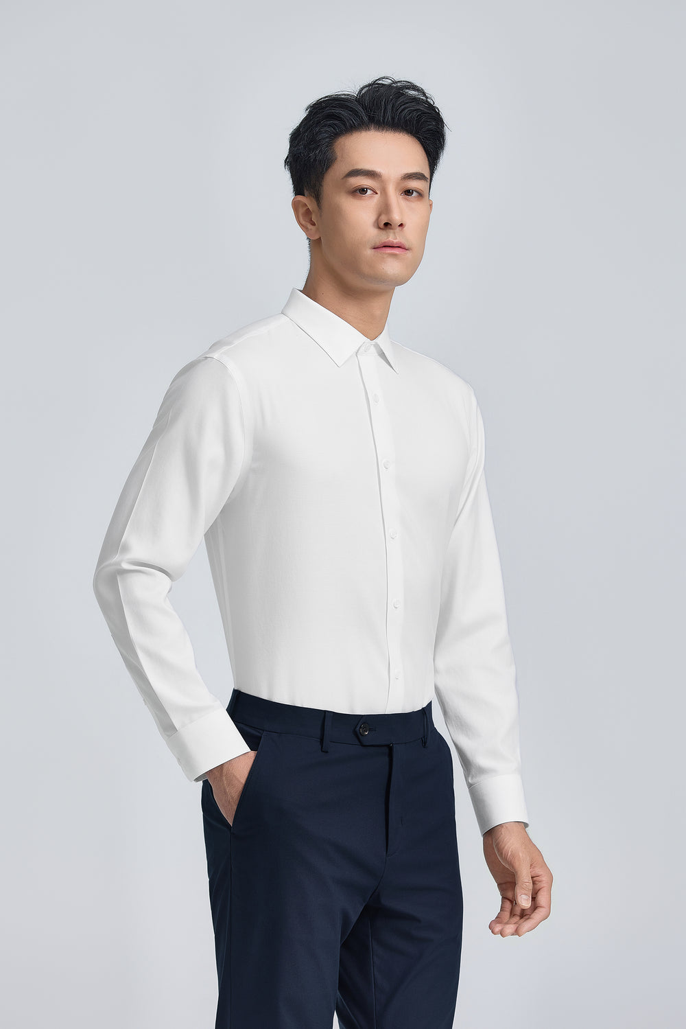 VISDRY™ Basketweave Dress Shirt | White WH001Z