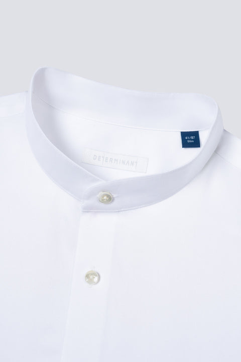 Supreme Wrinkle-Free Twill Mandarin Collar Dress Shirt | White WH001Z