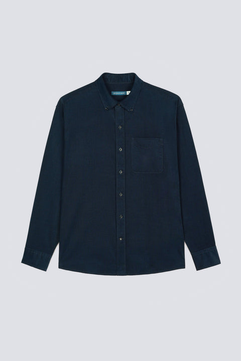 Cotton Corduroy Casual Shirt | Navy 10040Z