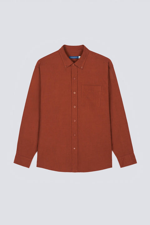 Cotton Corduroy Casual Shirt | Terracotta Red 10038Z