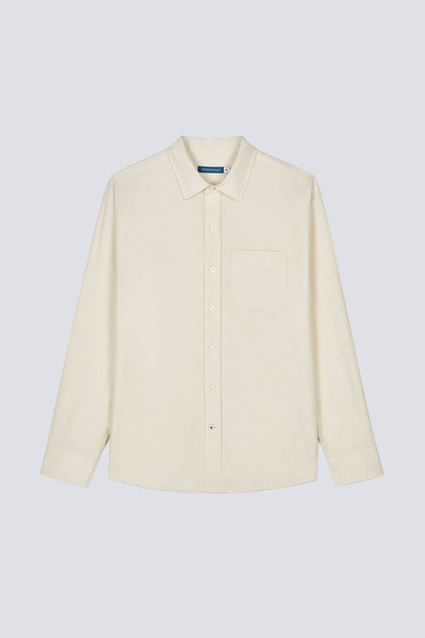 Cotton Flannel Casual Shirt | Heather Tofu 30313P