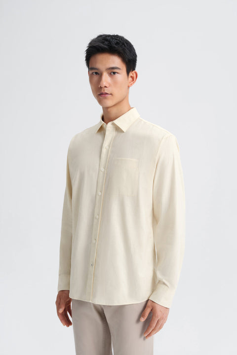 Cotton Flannel Casual Shirt | Heather Tofu 30313P