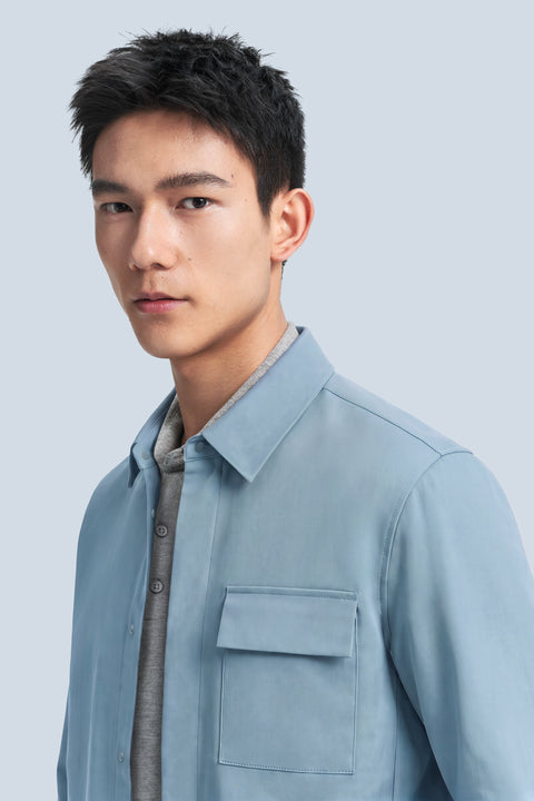 Stretch Water-Repellent Shirt Jacket | Citadel Blue 16618P