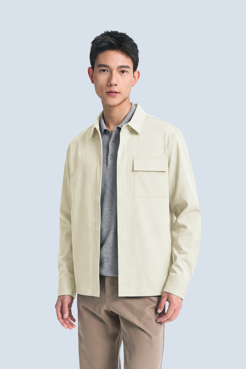 Stretch Water-Repellent Shirt Jacket | Tofu 10311P