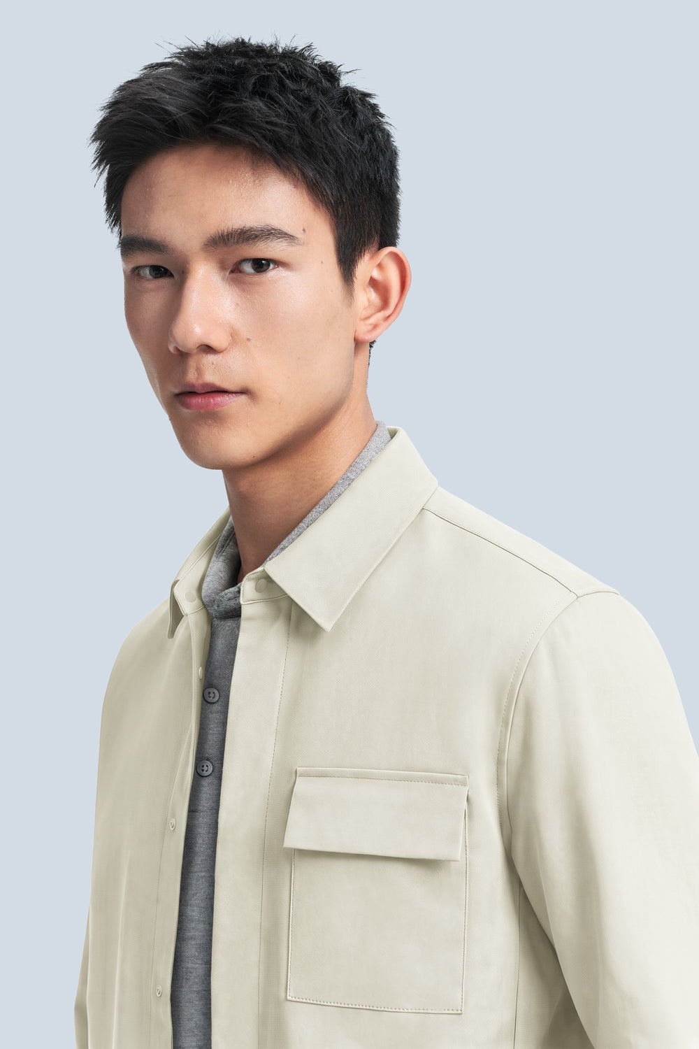 Stretch Water-Repellent Shirt Jacket | Tofu 10311P