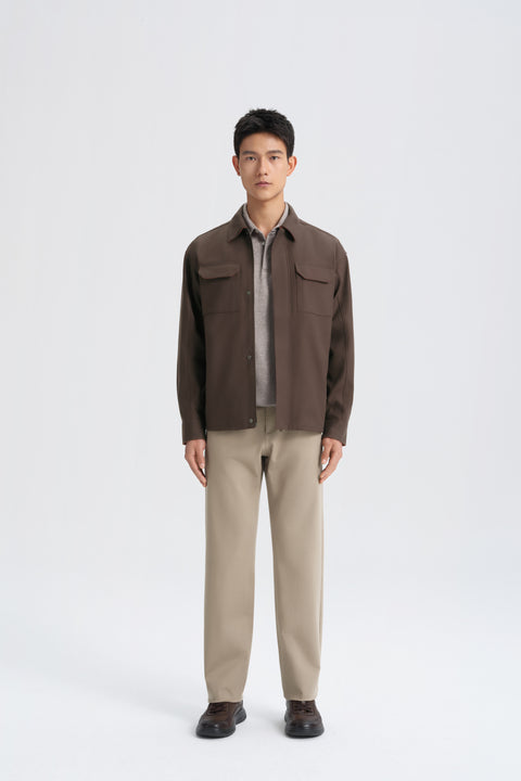 Cotton Water-Repellent Shirt Jacket | Coffee Bean 10358P