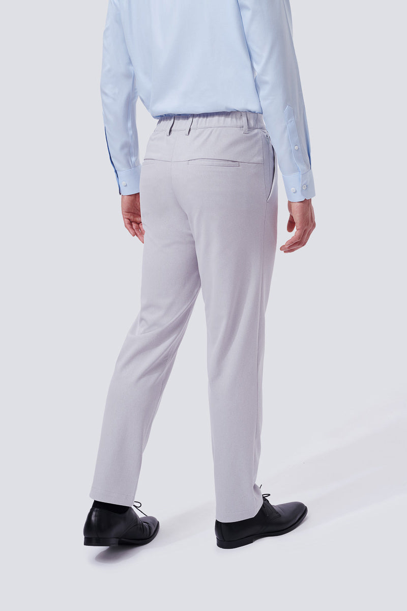 CottonSTRETCH Lightweight Knit Smart Pants | Light Grey GYE126