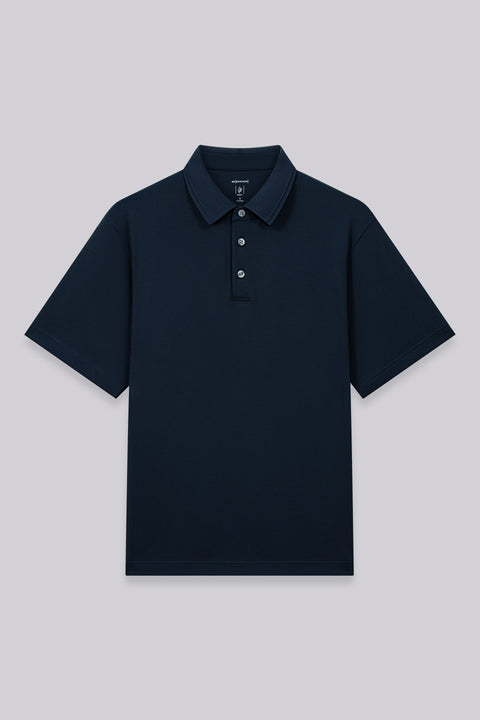VISDRY™ Tonal Tipped Pique Polo | Navy 14036N