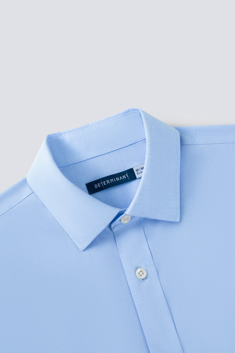 Wrinkle-Free Twill Dress Shirt | Light Blue Plain 16483N