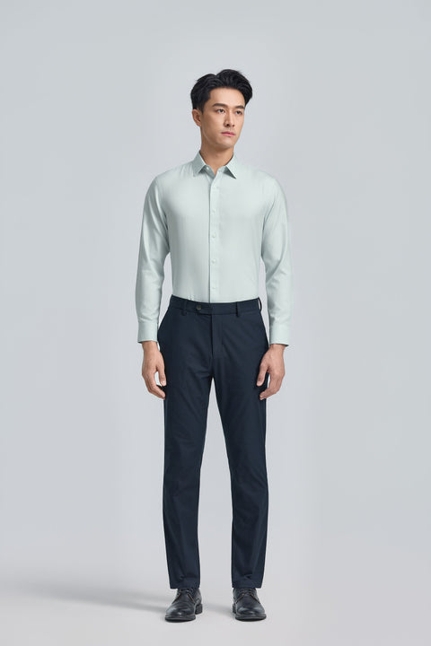 Wrinkle-Free Twill Dress Shirt | Iced Aqua Plain 30030N
