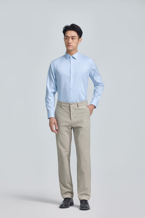 VISDRY™ Twill Dress Shirt | Light Blue Stripes 18151N