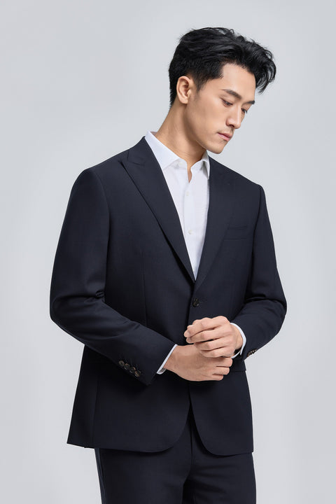 Merino Wool Regular Fit Blazer | Navy NY0000