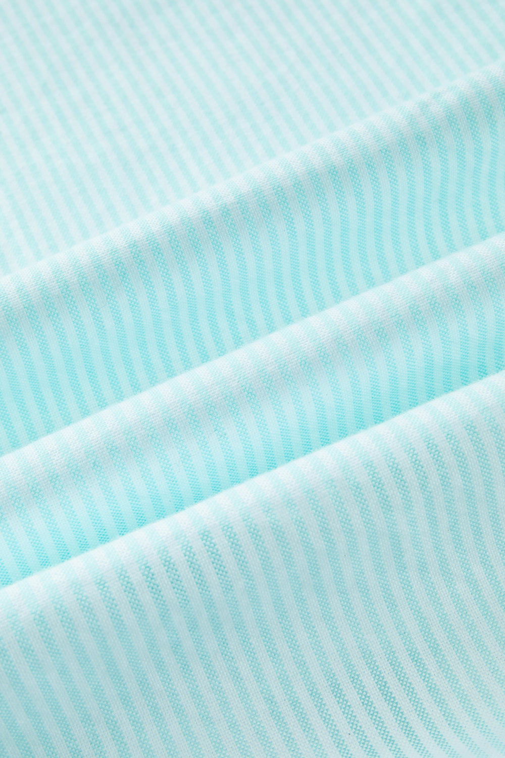 Soft Oxford Button-Down Casual Shirt | Iced Aqua Stripes 25475N