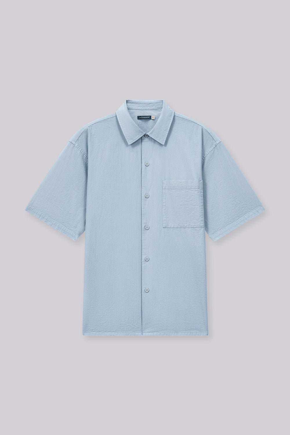 Seersucker Short Sleeve Casual Shirt | Navy Grey 15908N