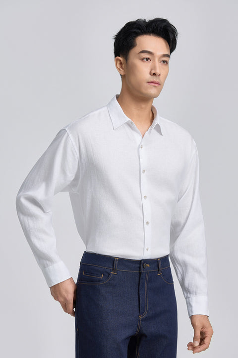 Linen Casual Shirt | White WH001Z