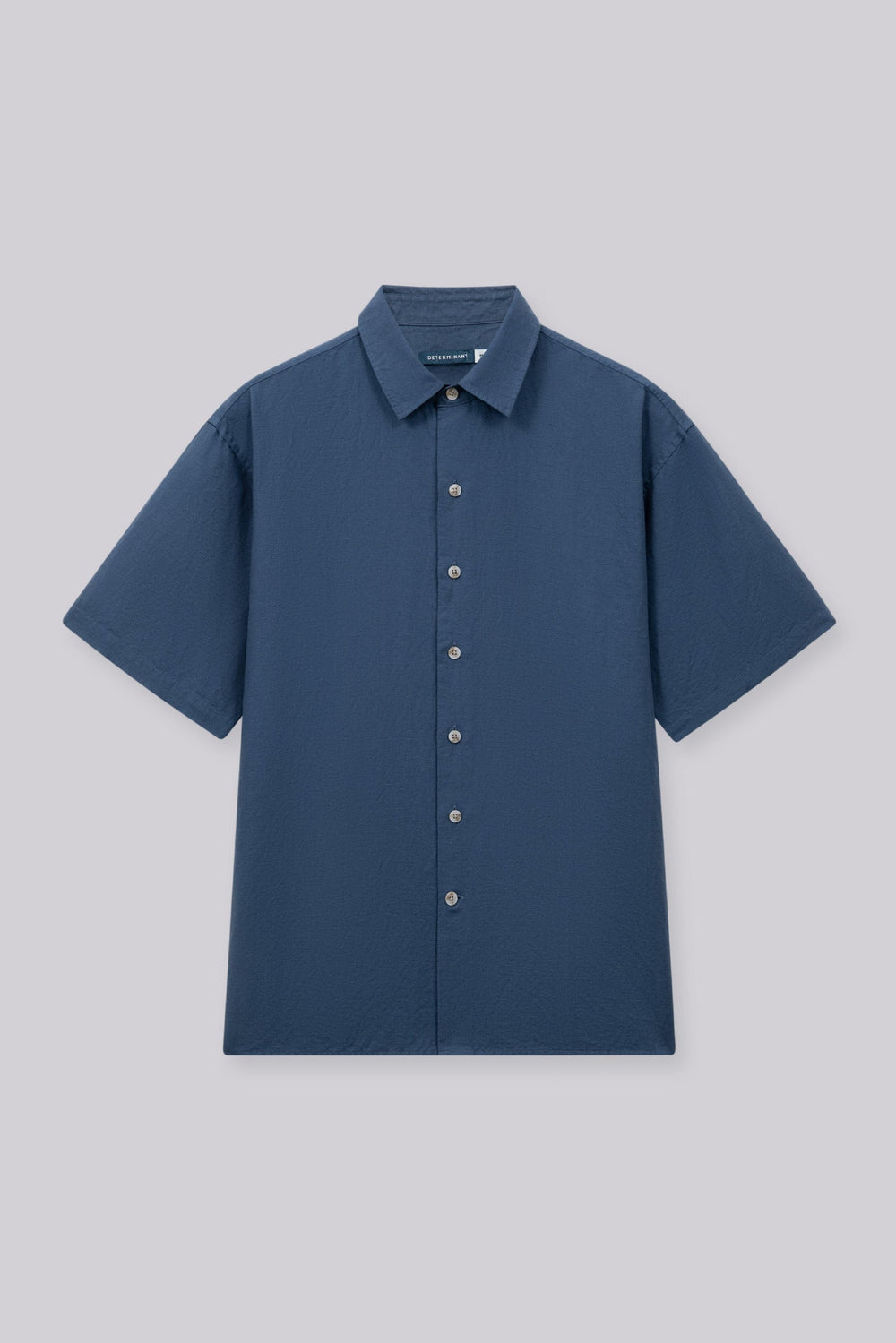 Cotton-Linen Short Sleeve Casual Shirt | Ensign Blue 25485N
