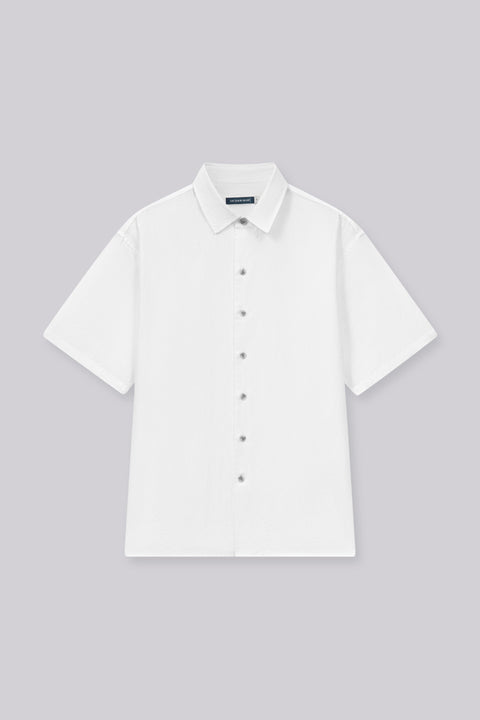 Cotton-Linen Short Sleeve Casual Shirt | White WH001Z
