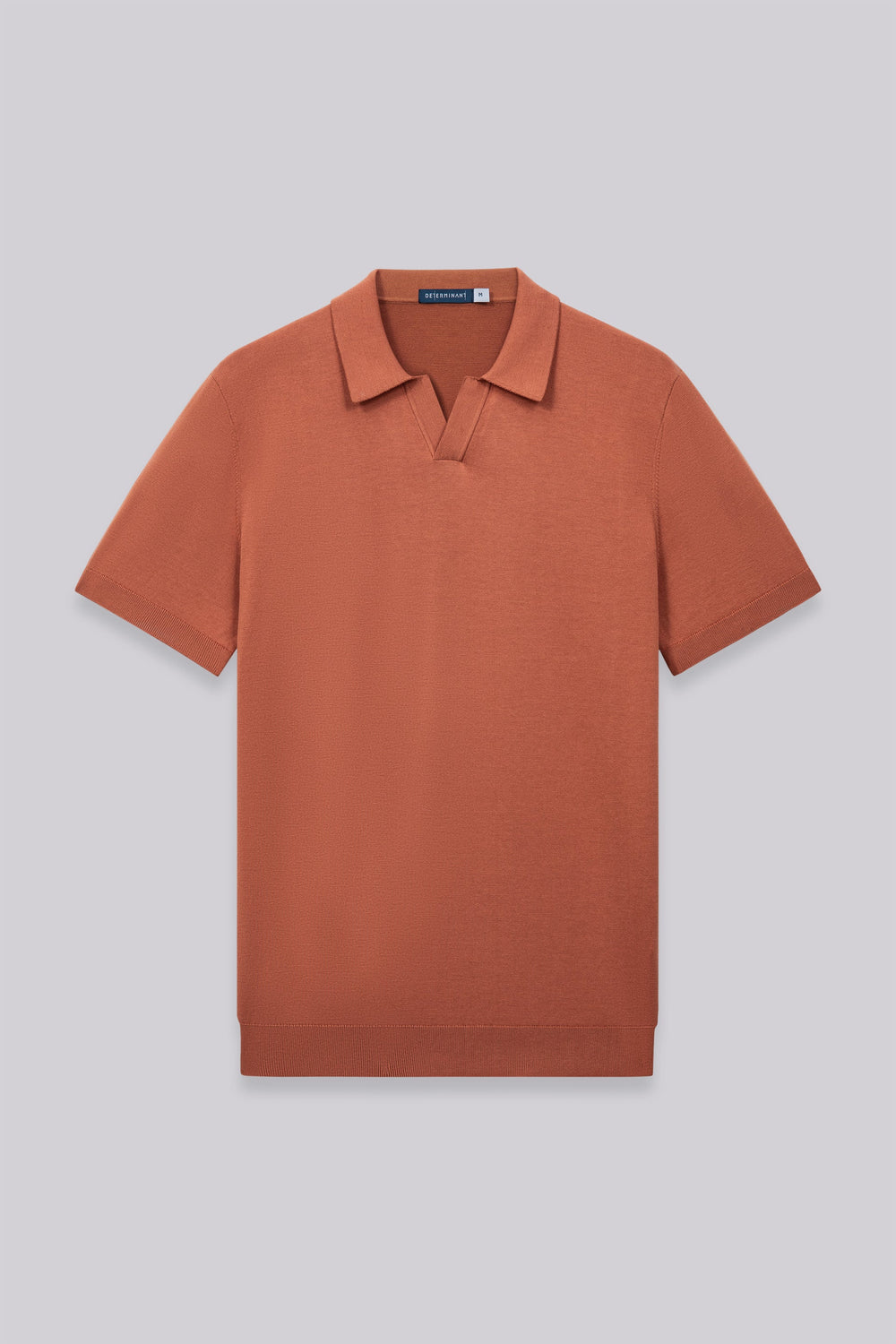 Flat-Knit Buttonless Sweater Polo | Orange Rust PT1447