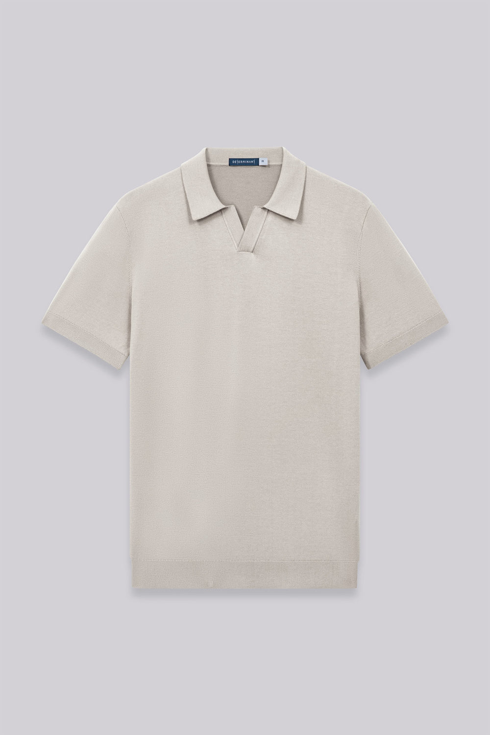 Flat-Knit Buttonless Sweater Polo | Silver Grey PT1400