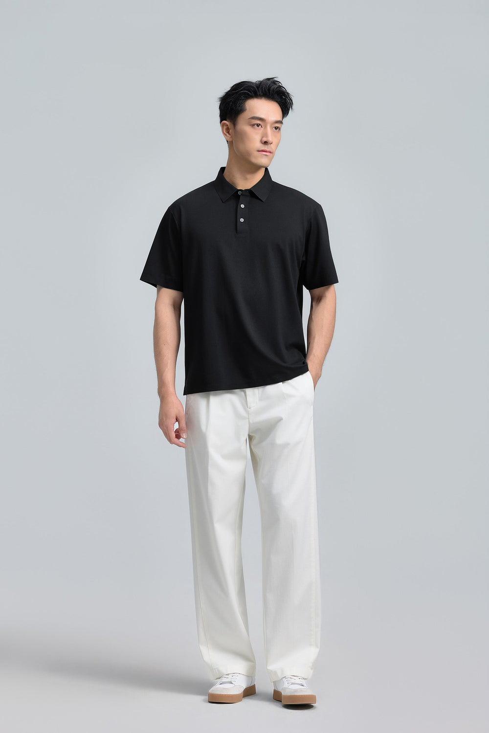 VISDRY™ Sharp Pique Polo | Black BKFD01