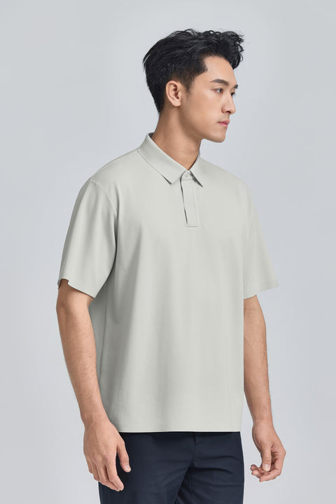 VISDRY™ Concealed Placket Sharp Pique Polo | Grey GYE128