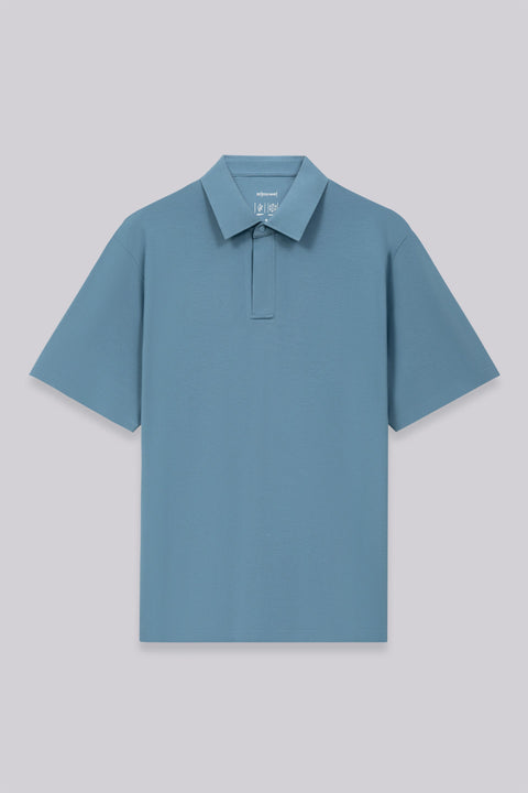 VISDRY™ Concealed Placket Sharp Pique Polo | Mystic Blue BLE128