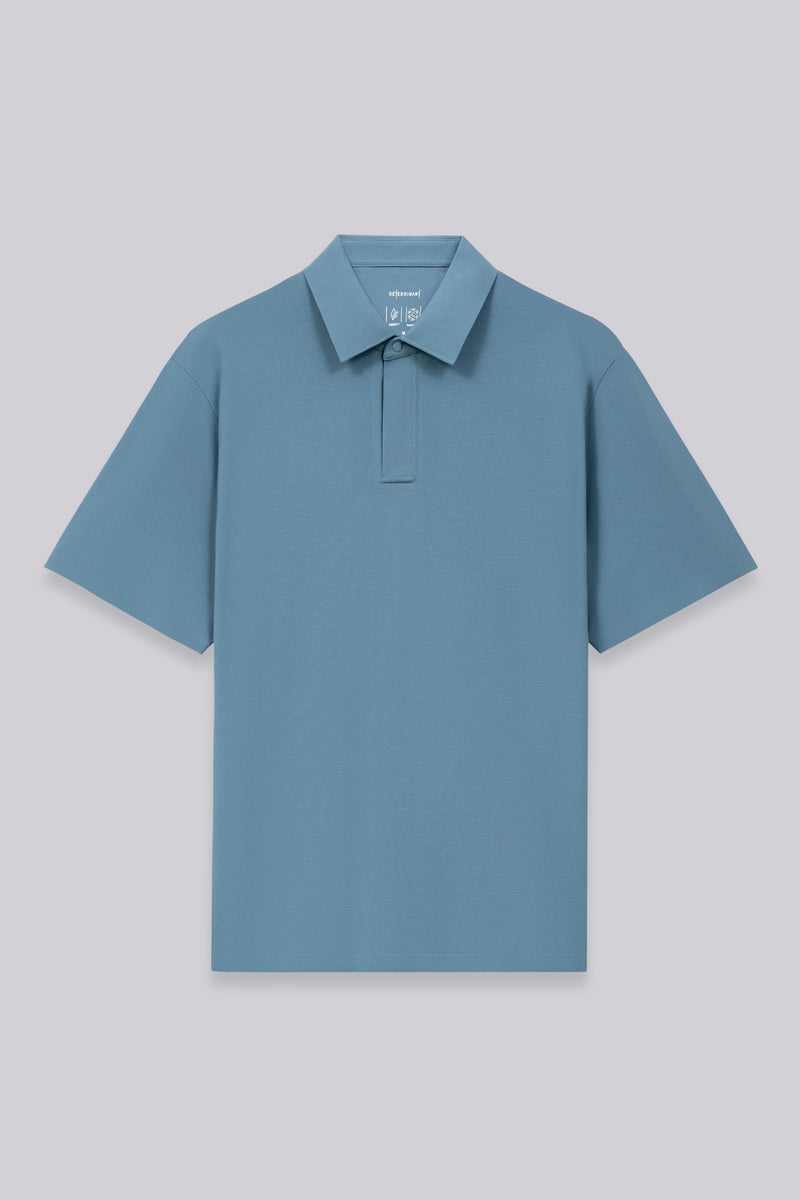 VISDRY™ Concealed Placket Sharp Pique Polo | Mystic Blue BLE128