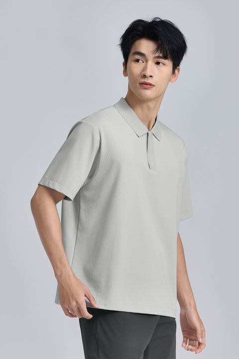 PrismCool Zip-Up Polo | Grey GYE128