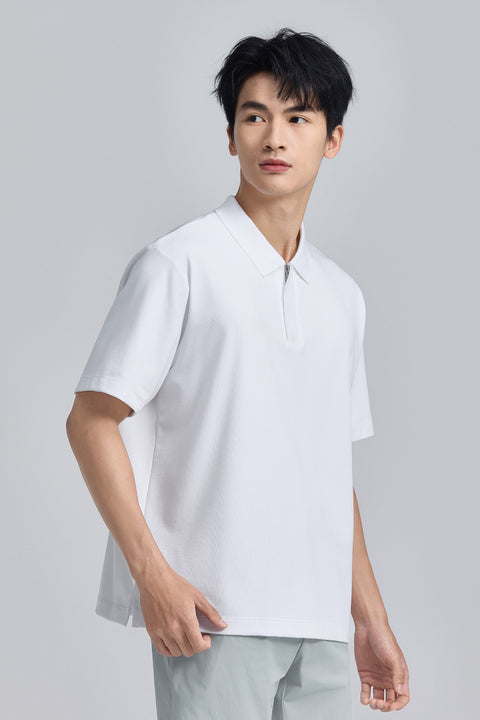 PrismCool Zip-Up Polo | White WH001Z