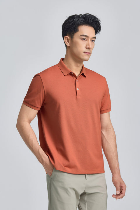 VISDRY™ 3-Button Pique Polo | Orange Rust PT1447