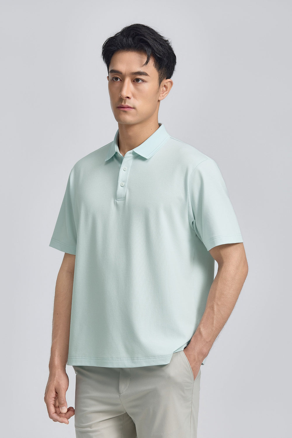 VISDRY™ Tonal Tipped Pique Polo | Seafoam Green PT4610