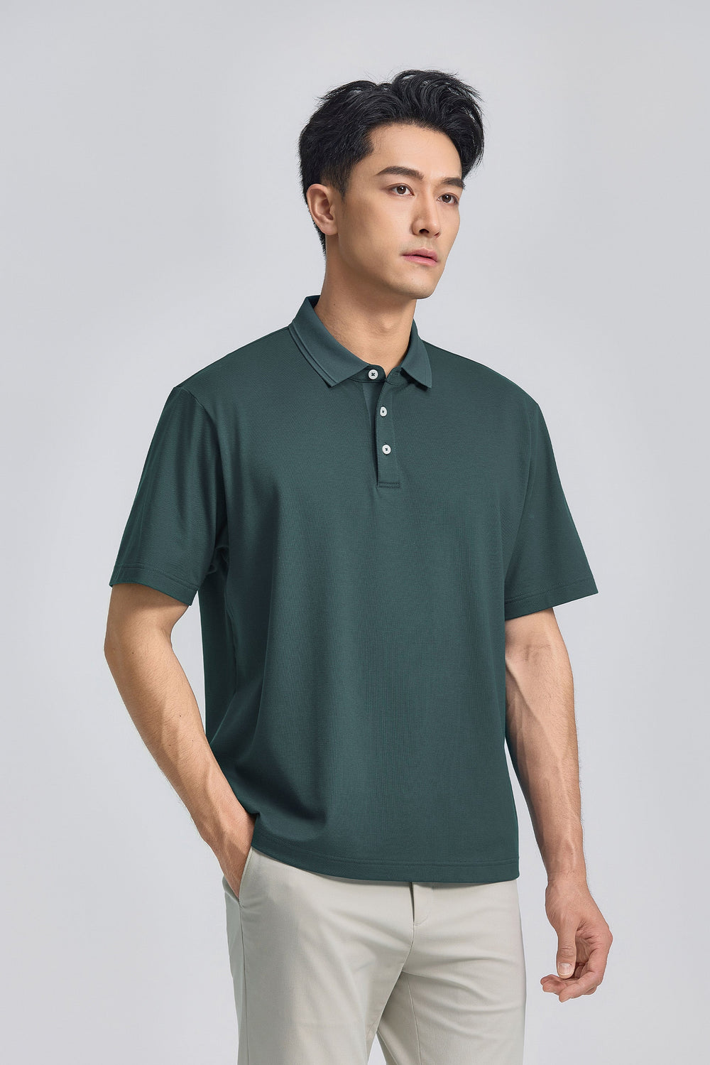 VISDRY™ Tonal Tipped Pique Polo | Teal Green PT316C