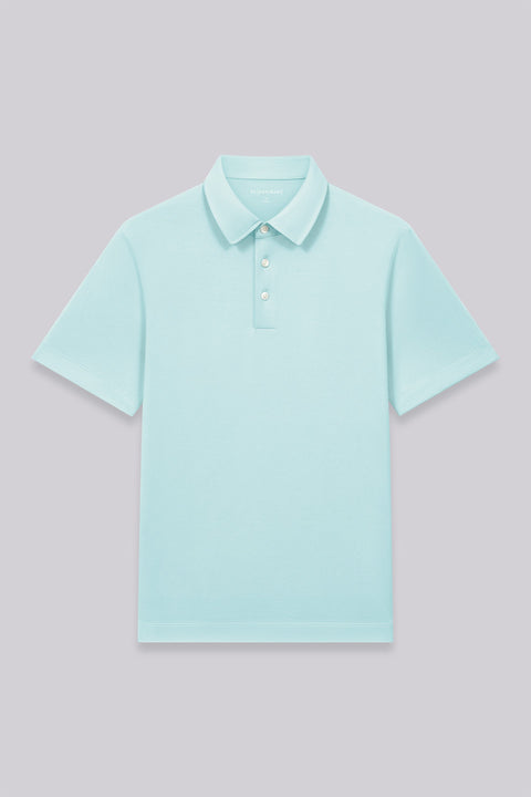 Cotton-Silk Jacquard Polo | Iced Aqua PT5410