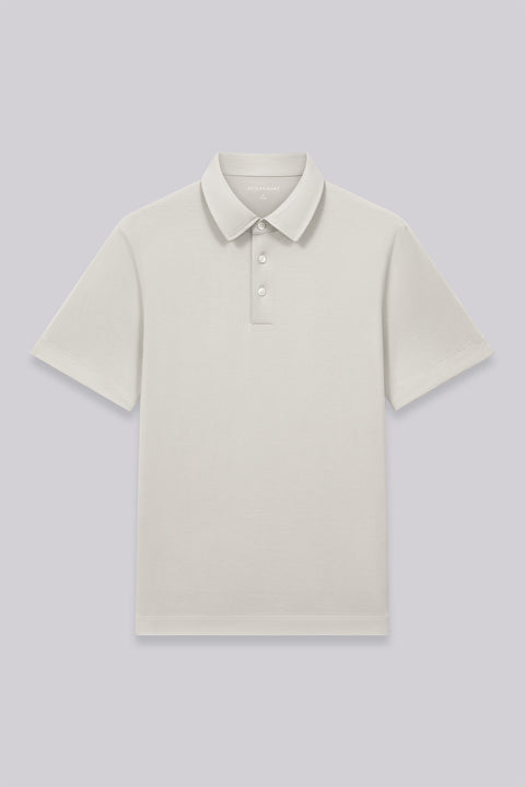 Cotton-Silk Jacquard Polo | Silver Grey PT1400