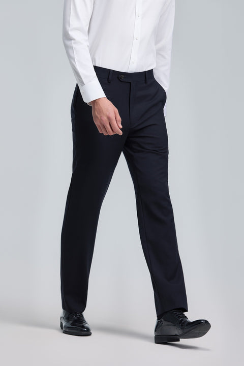 Merino Wool Regular Fit Tailored Pants | Navy NY0000