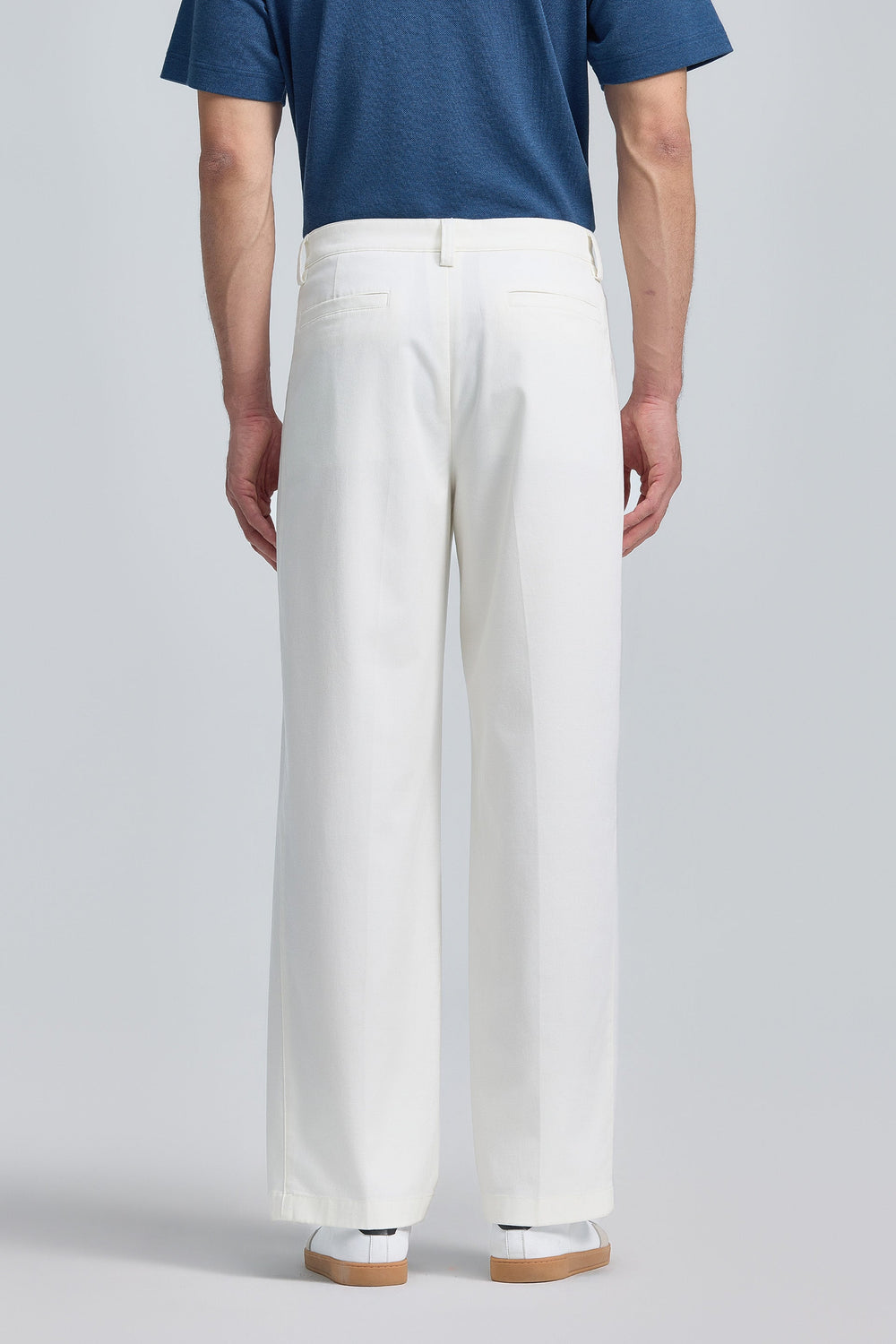 Cotton Barrel Leg Pants | Blanc White WH001Z